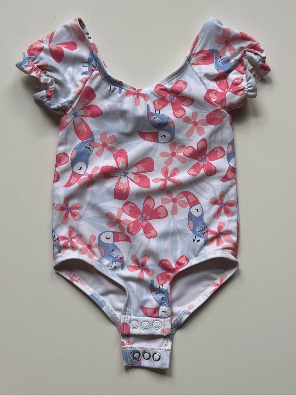 Carter’s Just One You Baby Girls Pink Floral & Toucan One-Piece Swimsuit - 9M